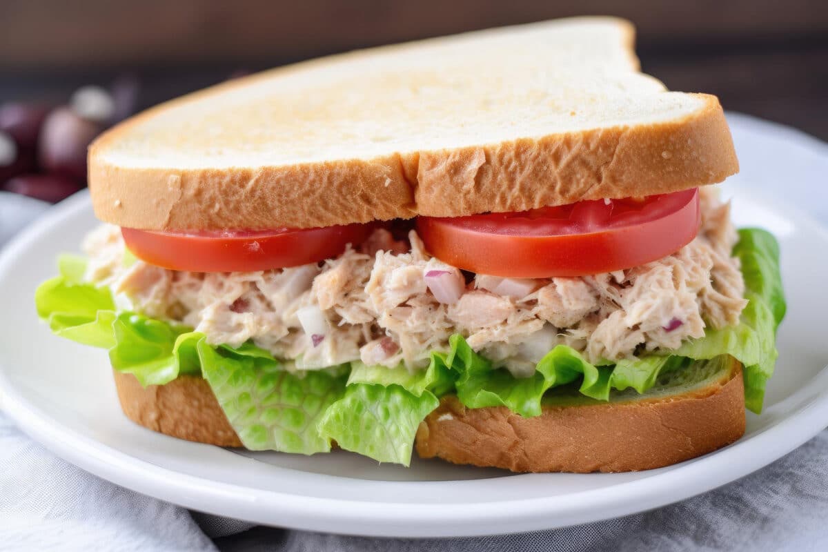 Un plaisir gustatif teinté de précautions : ce sandwich au thon invite à une réflexion sur l'importance de choisir des poissons moins exposés aux métaux lourds