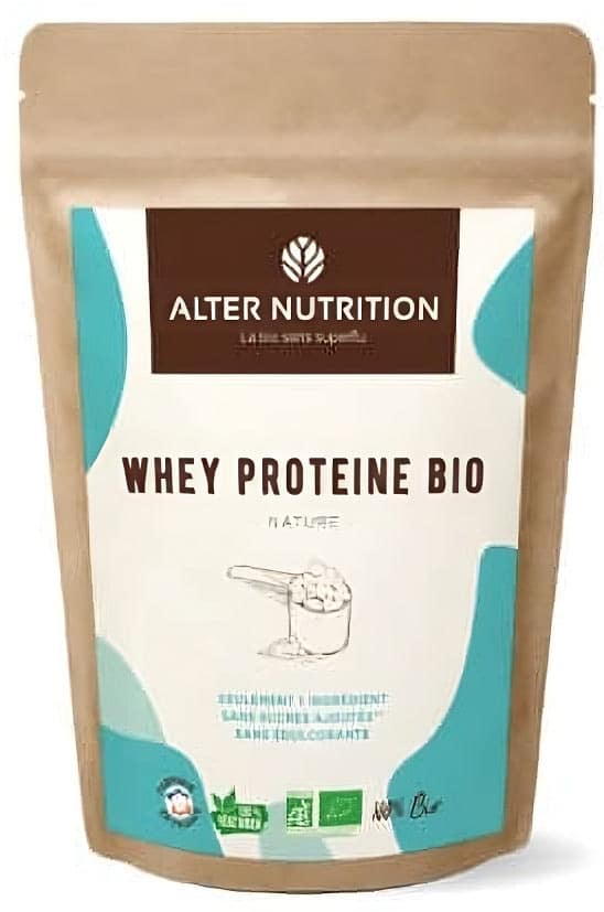 Un sac de protéine bio Alter Nutrition (goût nature)